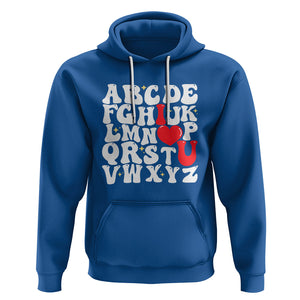 Valentines Day Hoodie Alphabet ABC I Love You Heart Gifts TS02 Royal Blue Printyourwear