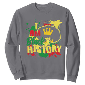 I Am Black History Sweatshirt African American Pride Black DNA Queen TS02 Charcoal Printyourwear
