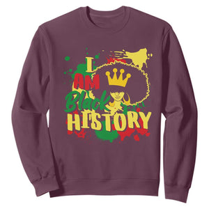 I Am Black History Sweatshirt African American Pride Black DNA Queen TS02 Maroon Printyourwear