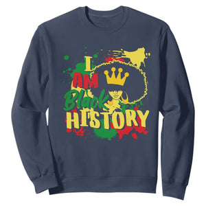 I Am Black History Sweatshirt African American Pride Black DNA Queen TS02 Navy Printyourwear