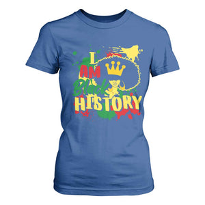 I Am Black History T Shirt For Women Afro Queen African American Pride TS02 Royal Blue Print Your Wear