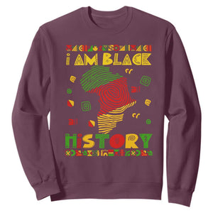 I Am Black History Sweatshirt African American Pride Black DNA TS02 Maroon Printyourwear