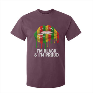 Black Girls T Shirt For Kid I'm Black And I'm Proud Woman Lips Dripping TS02 Maroon Print Your Wear