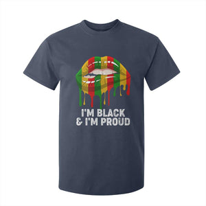 Black Girls T Shirt For Kid I'm Black And I'm Proud Woman Lips Dripping TS02 Navy Print Your Wear