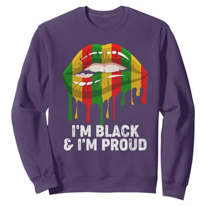 Black History Month Sweatshirt I'm Black And I'm Proud Women Lips TS02 Purple Printyourwear