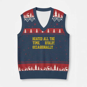 Heated All The Time Rivalry Occasionally V-Neck Knit Sweater Vest Viral Hockey Romance for Passionate Fans TS02 Navy Red Print Your Wear