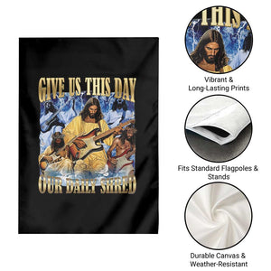 Give Us This Day Our Daily Shred Funny Christian Jesus Rock Garden Flag Faith Humor Music Lover Inspired Gift TS02 Print Your Wear