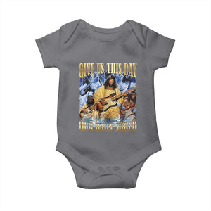 Give Us This Day Our Daily Shred Funny Christian Jesus Rock Baby Onesie Faith Humor Music Lover Inspired Gift TS02 Charcoal Print Your Wear
