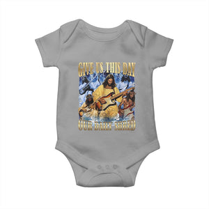 Give Us This Day Our Daily Shred Funny Christian Jesus Rock Baby Onesie Faith Humor Music Lover Inspired Gift TS02 Sport Gray Print Your Wear