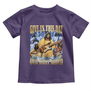 Give Us This Day Our Daily Shred Funny Christian Jesus Rock Toddler T Shirt Faith Humor Music Lover Inspired Gift TS02 Purple Print Your Wear