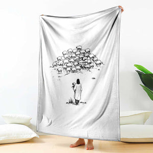 Jesus The Good Shepherd Minimalist Christian Throw Blanket Sheep Flock Faith Spiritual Inspirational Gift TS02 Print Your Wear
