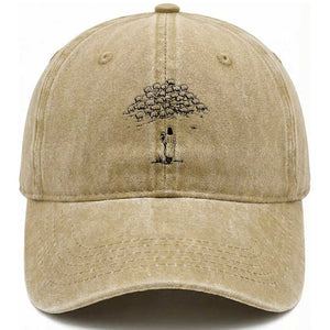 Jesus The Good Shepherd Minimalist Christian Washed Cotton Baseball Cap Sheep Flock Faith Spiritual Inspirational Gift TS02 Print Your Wear