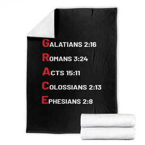 GRACE Christian Scripture Acronym Throw Blanket Bible Verses Galatians Romans Acts Colossians Ephesians Faith Message Gift TS02 Black Print Your Wear