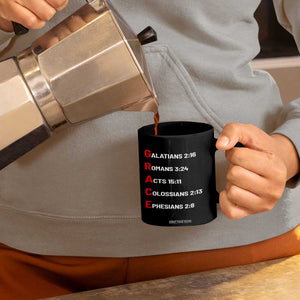 GRACE Christian Scripture Acronym Coffee Mug Bible Verses Galatians Romans Acts Colossians Ephesians Faith Message Gift TS02 Print Your Wear