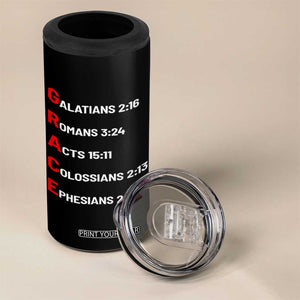 GRACE Christian Scripture Acronym 4 in 1 Can Cooler Tumbler Bible Verses Galatians Romans Acts Colossians Ephesians Faith Message Gift TS02 Print Your Wear