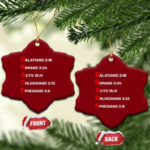 GRACE Christian Scripture Acronym Ceramic Ornament Bible Verses Galatians Romans Acts Colossians Ephesians Faith Message Gift TS02 Print Your Wear