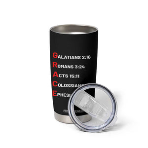 GRACE Christian Scripture Acronym Tumbler Cup Bible Verses Galatians Romans Acts Colossians Ephesians Faith Message Gift TS02 Print Your Wear