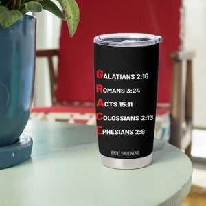 GRACE Christian Scripture Acronym Tumbler Cup Bible Verses Galatians Romans Acts Colossians Ephesians Faith Message Gift TS02 Print Your Wear