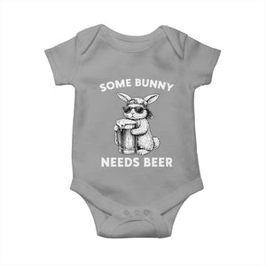 Some Bunny Needs Beer Funny Easter Drinking Humor Baby Onesie Cool Rabbit with Sunglasses Graphic Gift TS02 Sport Gray Print Your Wear