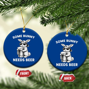 Some Bunny Needs Beer Funny Easter Drinking Humor Ceramic Ornament Cool Rabbit with Sunglasses Graphic Gift TS02 1pc Blue Print Your Wear