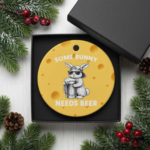 Some Bunny Needs Beer Funny Easter Drinking Humor Ceramic Ornament Cool Rabbit with Sunglasses Graphic Gift TS02 1pc Yellow Cheese Print Your Wear