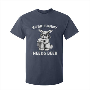 Some Bunny Needs Beer Funny Easter Drinking Humor T Shirt For Kid Cool Rabbit with Sunglasses Graphic Gift TS02 Navy Print Your Wear