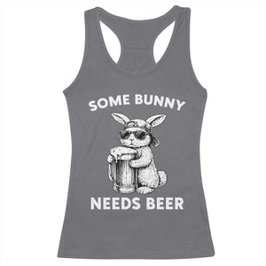 Some Bunny Needs Beer Funny Easter Drinking Humor Racerback Tank Top Cool Rabbit with Sunglasses Graphic Gift TS02 Charcoal Print Your Wear