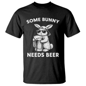 Some Bunny Needs Beer Funny Easter Drinking Humor T Shirt Cool Rabbit with Sunglasses Graphic Gift TS02 Black Print Your Wear