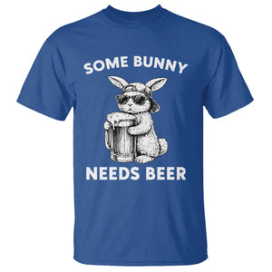 Some Bunny Needs Beer Funny Easter Drinking Humor T Shirt Cool Rabbit with Sunglasses Graphic Gift TS02 Royal Blue Print Your Wear