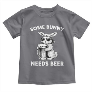 Some Bunny Needs Beer Funny Easter Drinking Humor Toddler T Shirt Cool Rabbit with Sunglasses Graphic Gift TS02 Charcoal Print Your Wear