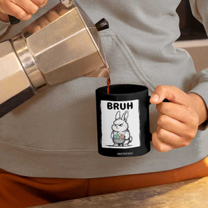 Bruh Angry Easter Bunny with Eggs Basket Coffee Mug Funny Rabbit Meme Humor Graphic Gift TS02 Print Your Wear