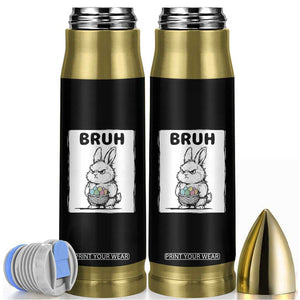 Bruh Angry Easter Bunny with Eggs Basket Bullet Tumbler Funny Rabbit Meme Humor Graphic Gift TS02 Black Print Your Wear