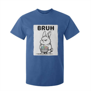 Bruh Angry Easter Bunny with Eggs Basket T Shirt For Kid Funny Rabbit Meme Humor Graphic Gift TS02 Royal Blue Print Your Wear
