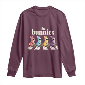 The Bunnies Parody Crossing Rabbits Graphic Long Sleeve Shirt Funny Easter Pop Culture Style Cute Bunny Gift TS02 Maroon Print Your Wear