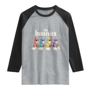 The Bunnies Parody Crossing Rabbits Graphic Raglan Shirt Funny Easter Pop Culture Style Cute Bunny Gift TS02 Heather Gray Black Print Your Wear