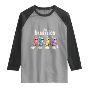 The Bunnies Parody Crossing Rabbits Graphic Raglan Shirt Funny Easter Pop Culture Style Cute Bunny Gift TS02 Sport Gray Black Print Your Wear