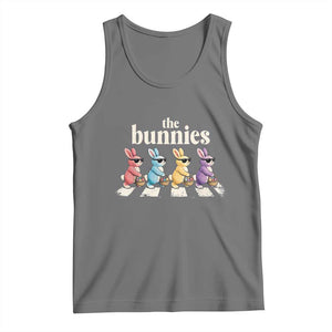 The Bunnies Parody Crossing Rabbits Graphic Tank Top Funny Easter Pop Culture Style Cute Bunny Gift TS02 Black Heather Print Your Wear