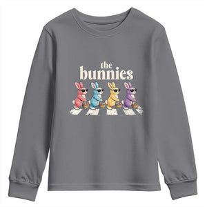 The Bunnies Parody Crossing Rabbits Graphic Youth Sweatshirt Funny Easter Pop Culture Style Cute Bunny Gift TS02 Charcoal Print Your Wear