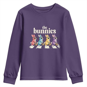 The Bunnies Parody Crossing Rabbits Graphic Youth Sweatshirt Funny Easter Pop Culture Style Cute Bunny Gift TS02 Purple Print Your Wear
