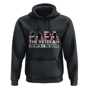 Patriotic Papa Hoodie The Veteran The Myth The Legend Dad Father's Day TS02 Black Print Your Wear
