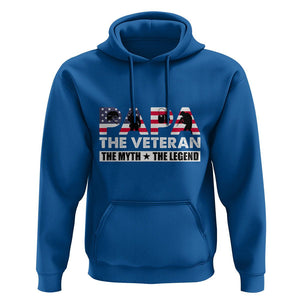 Patriotic Papa Hoodie The Veteran The Myth The Legend Dad Father's Day TS02 Royal Blue Print Your Wear