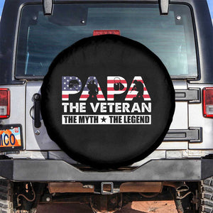 Patriotic Papa Spare Tire Cover The Veteran The Myth The Legend Dad Father's Day TS02 No hole Black Print Your Wear