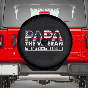 Patriotic Papa Spare Tire Cover The Veteran The Myth The Legend Dad Father's Day TS02 Black Print Your Wear