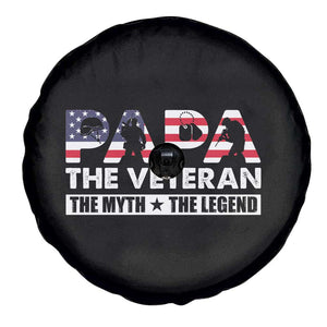 Patriotic Papa Spare Tire Cover The Veteran The Myth The Legend Dad Father's Day TS02 Print Your Wear