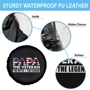 Patriotic Papa Spare Tire Cover The Veteran The Myth The Legend Dad Father's Day TS02 Print Your Wear