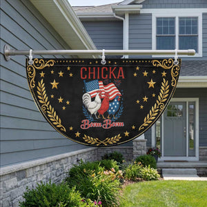 Chicka Boom Boom American Chicken Patriotic Fan Flag Funny 4th of July Red White and Blue Farm
