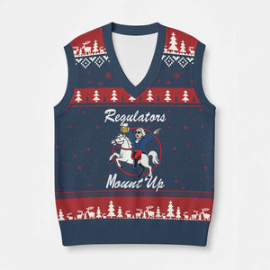 Funny Founding Father Patriotic Drinking V-Neck Knit Sweater Vest Regulators Mount Up 4th of July TS02 Navy Red Print Your Wear
