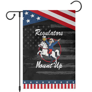 Funny Founding Father Patriotic Drinking Garden Flag Regulators Mount Up 4th of July TS02 Distressed Black Blue Print Your Wear