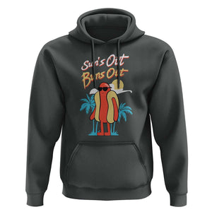 Summer Vibe Hoodie Sun's Out Buns Out Funny Hotdog BBQ Party TS02 Dark Heather Print Your Wear