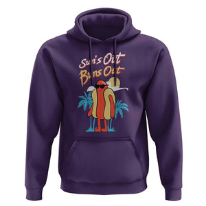 Summer Vibe Hoodie Sun's Out Buns Out Funny Hotdog BBQ Party TS02 Purple Print Your Wear